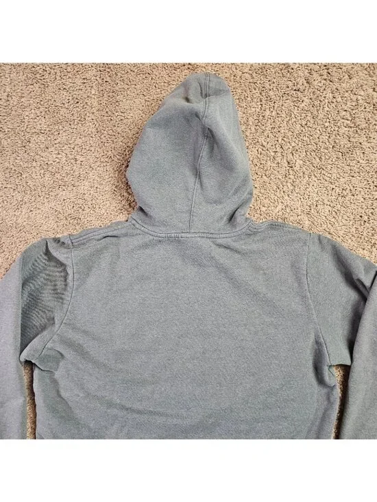 The North Face Mens Gray Pullover Hoodie Sweatshirt Size M Logo Fleece Cotton - Picture 12 of 14